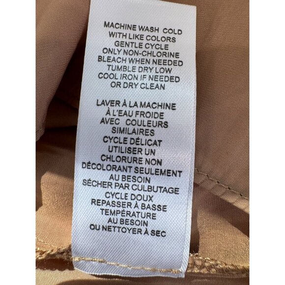 New Tahari Womens Size S/P Pleated Maxi Skirt Tan Elastic Waist *Snag* - Picture 10 of 11